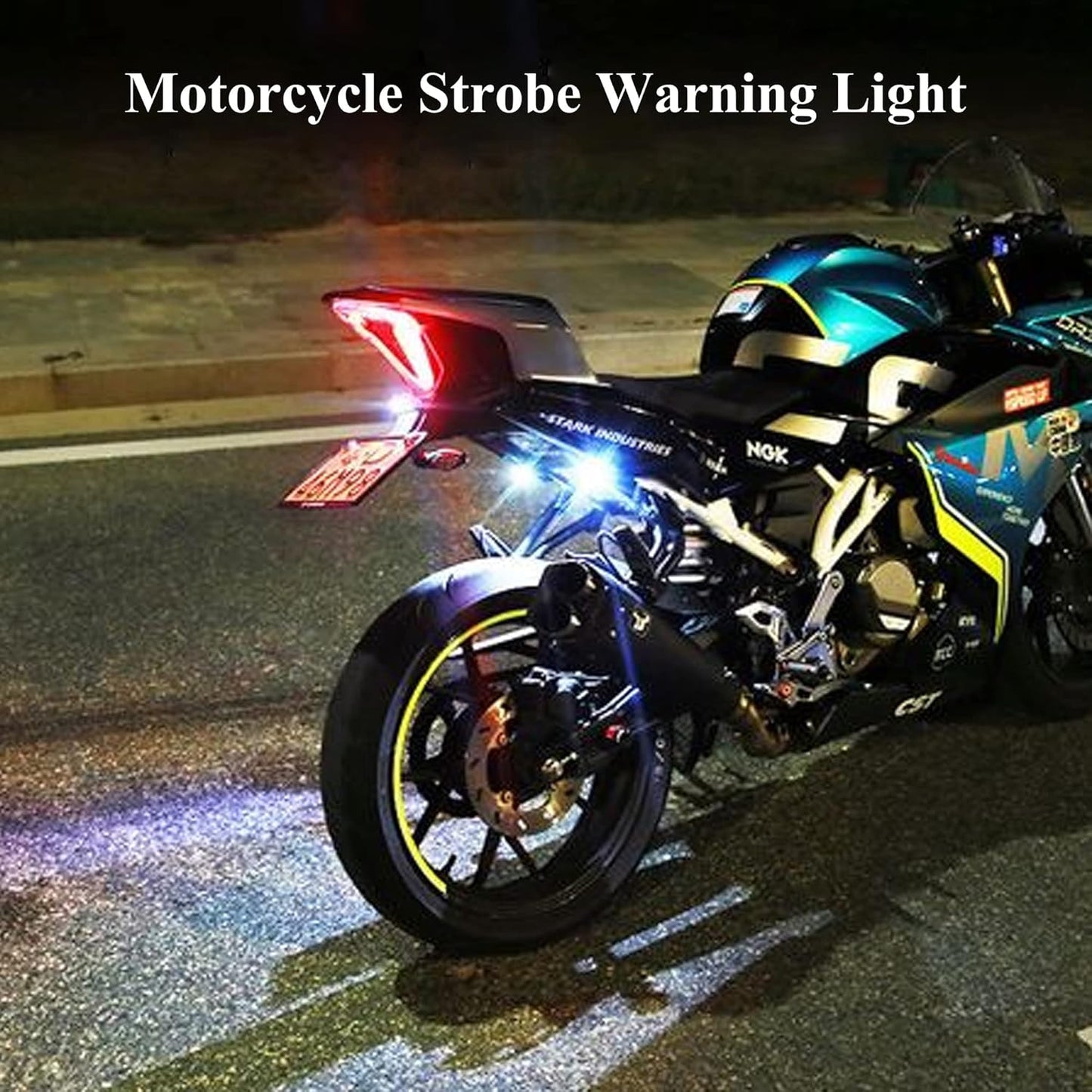 LUZ AVION 7 COLORES PARA MOTO BICICLETA CASCO LUZ NOCTURNA